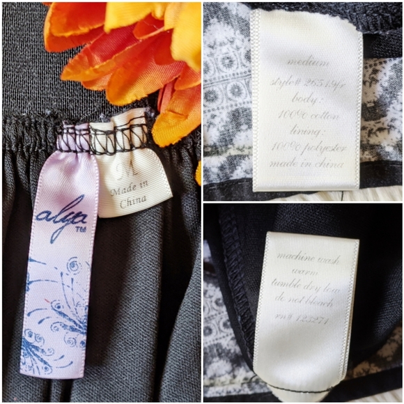 SOLD!!Alya Cinched Waist Black & Blue Skirt Size S - Picture 4 of 5